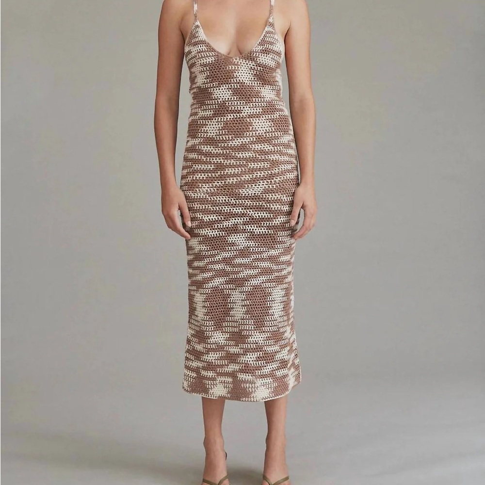 Acacia Swimwear Brown and Cream Midi Dress
